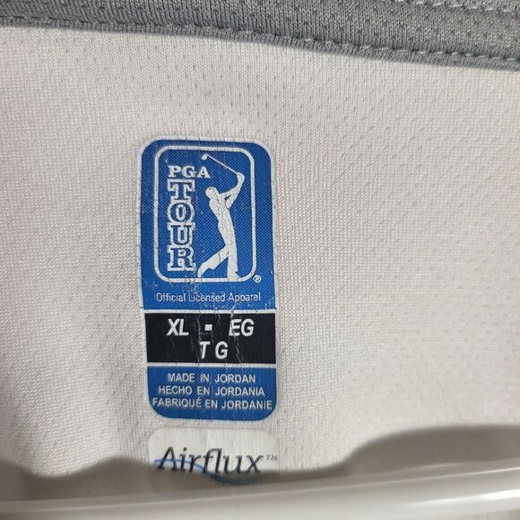 Shirt White Navy PGA Tour AirFlux Mens XL  Short Sleeve Collared Golf Polo - Picture 2 of 3
